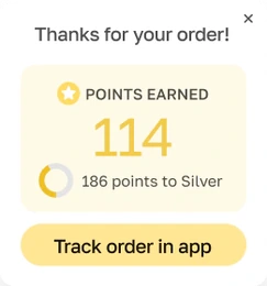 Thanks for your order: 114 points earned