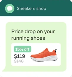 WhatsApp: price drop on your running shoes, $119