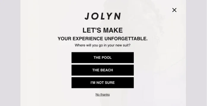 JOLYN AI-optimized popup