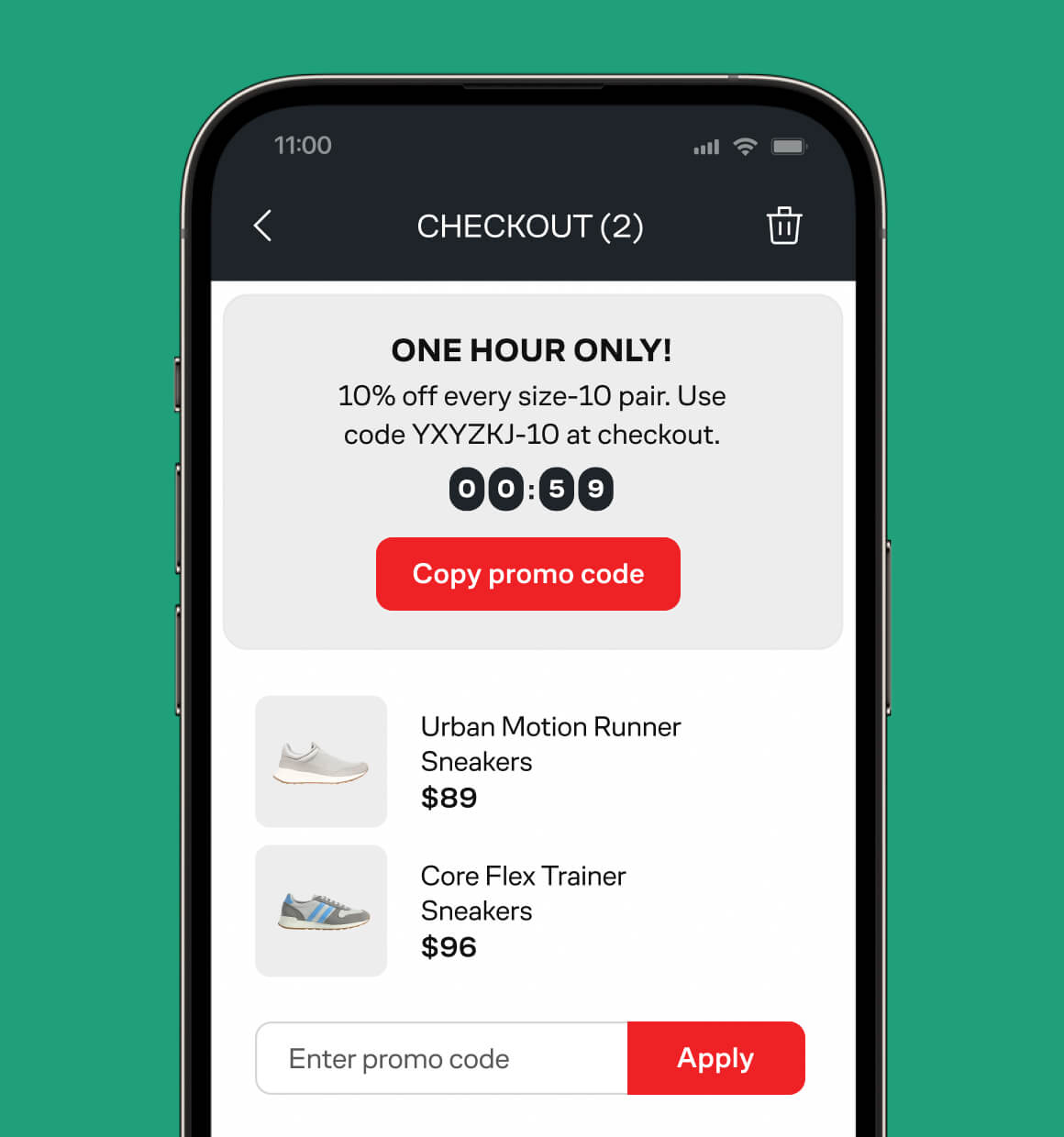 Conversion boosting offer right in the cart