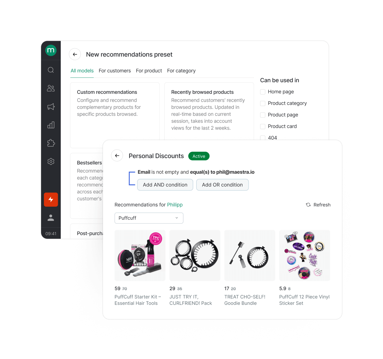 product recommendations