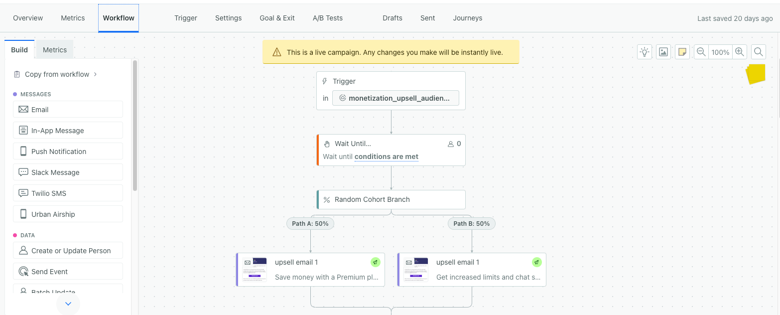 Image Customer.io: flow builder