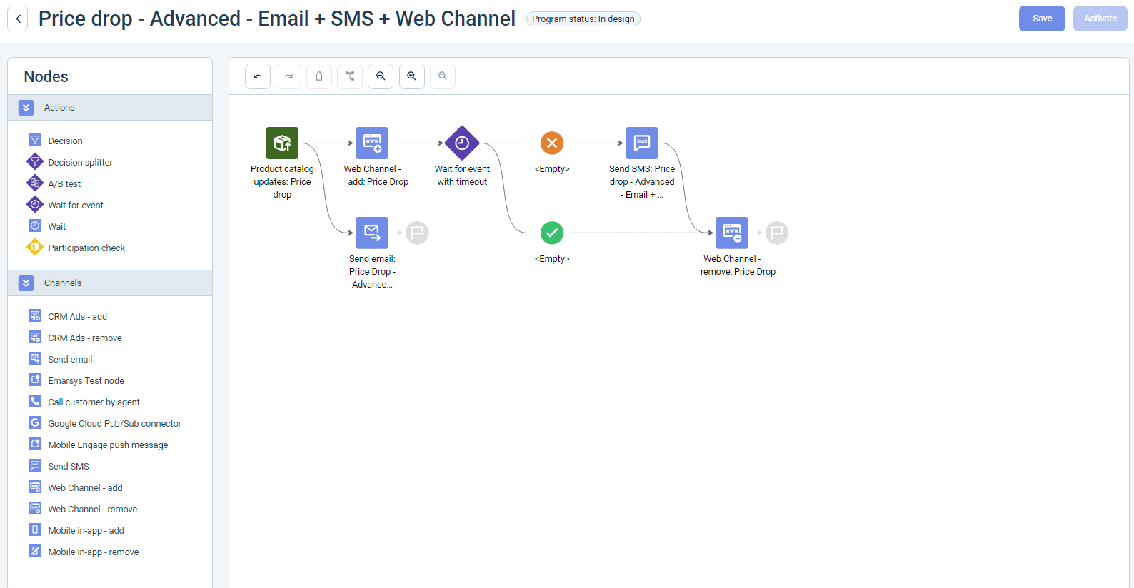 Image Emarsys’s flow builder