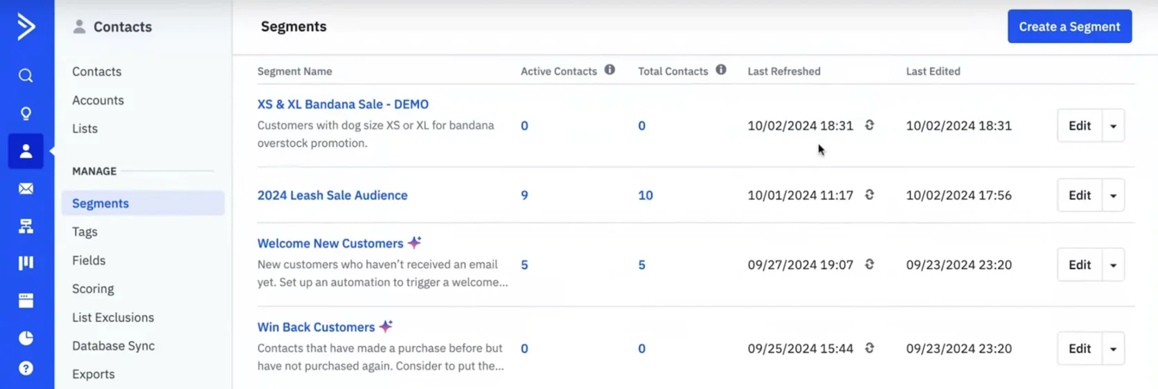 Image ActiveCampaign’s segments