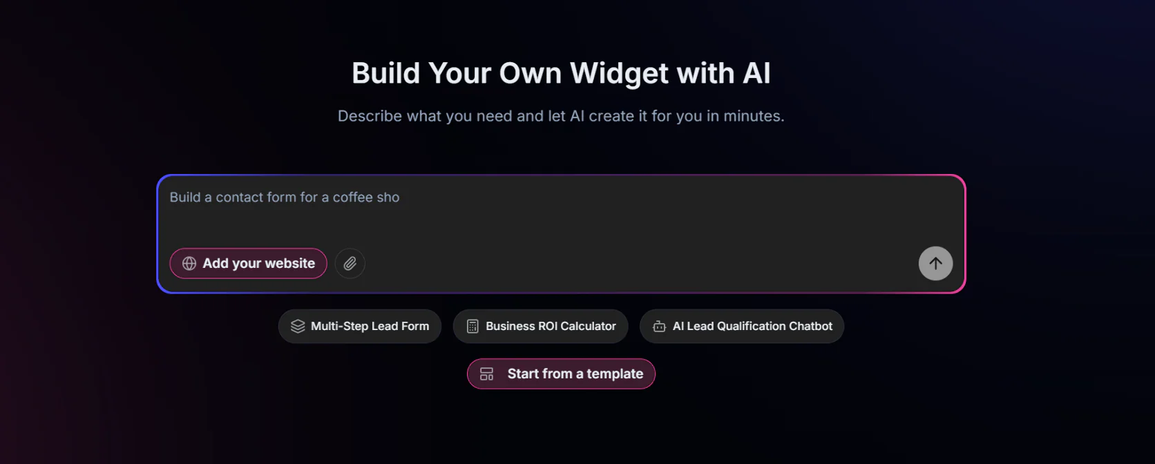 Embeddable AI widget builder