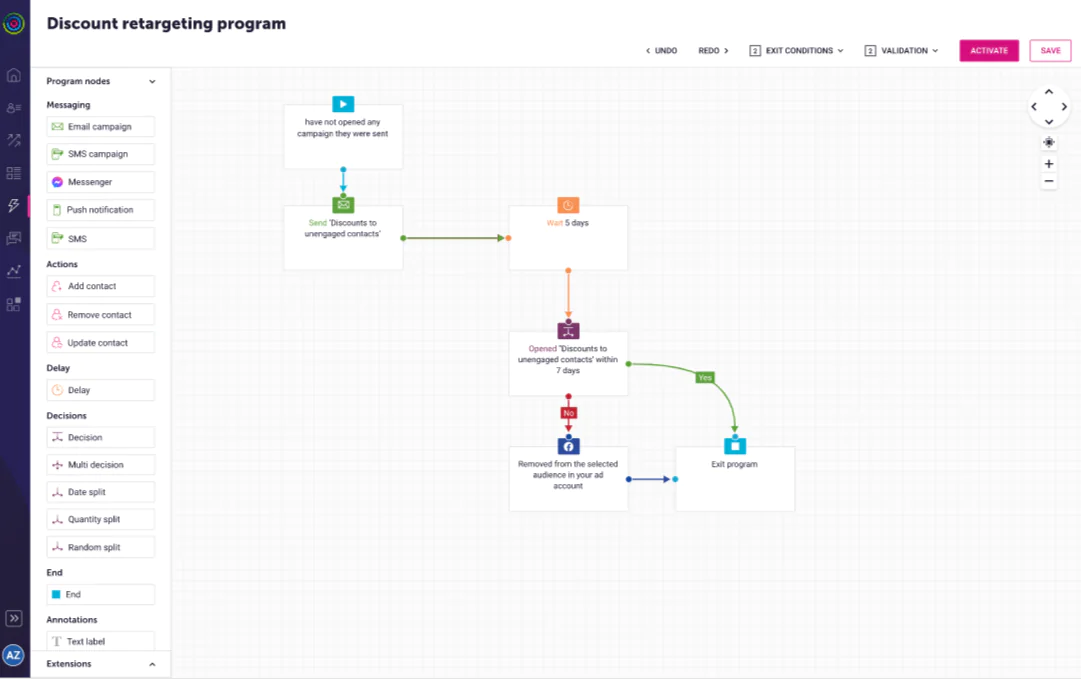 Dotdigital’s flow builder