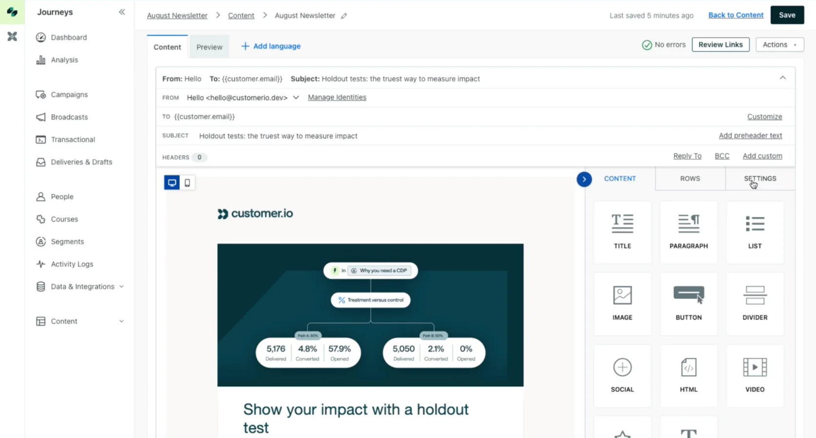 Image Iterable’s visual email composer