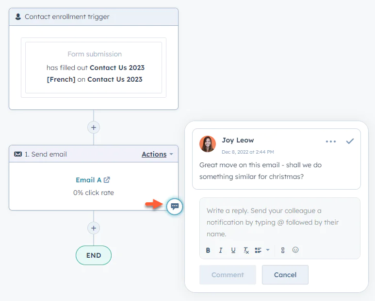 Image HubSpot’s flow builder