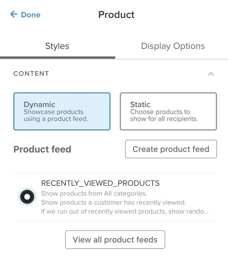 Adding product recommendations to an email in Klaviyo