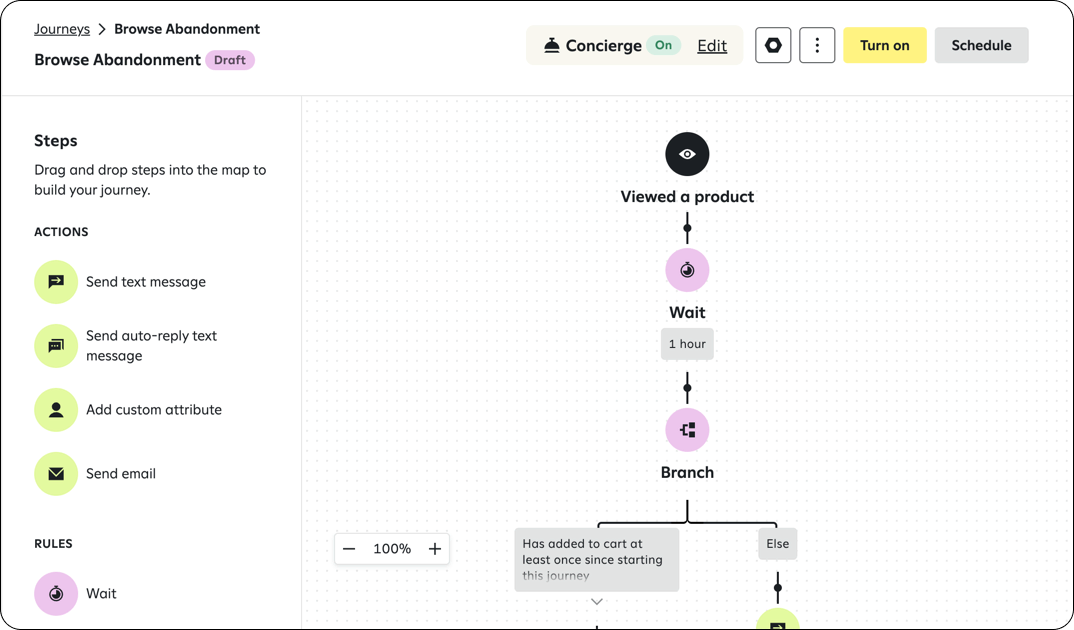 Attentive‘s journey builder