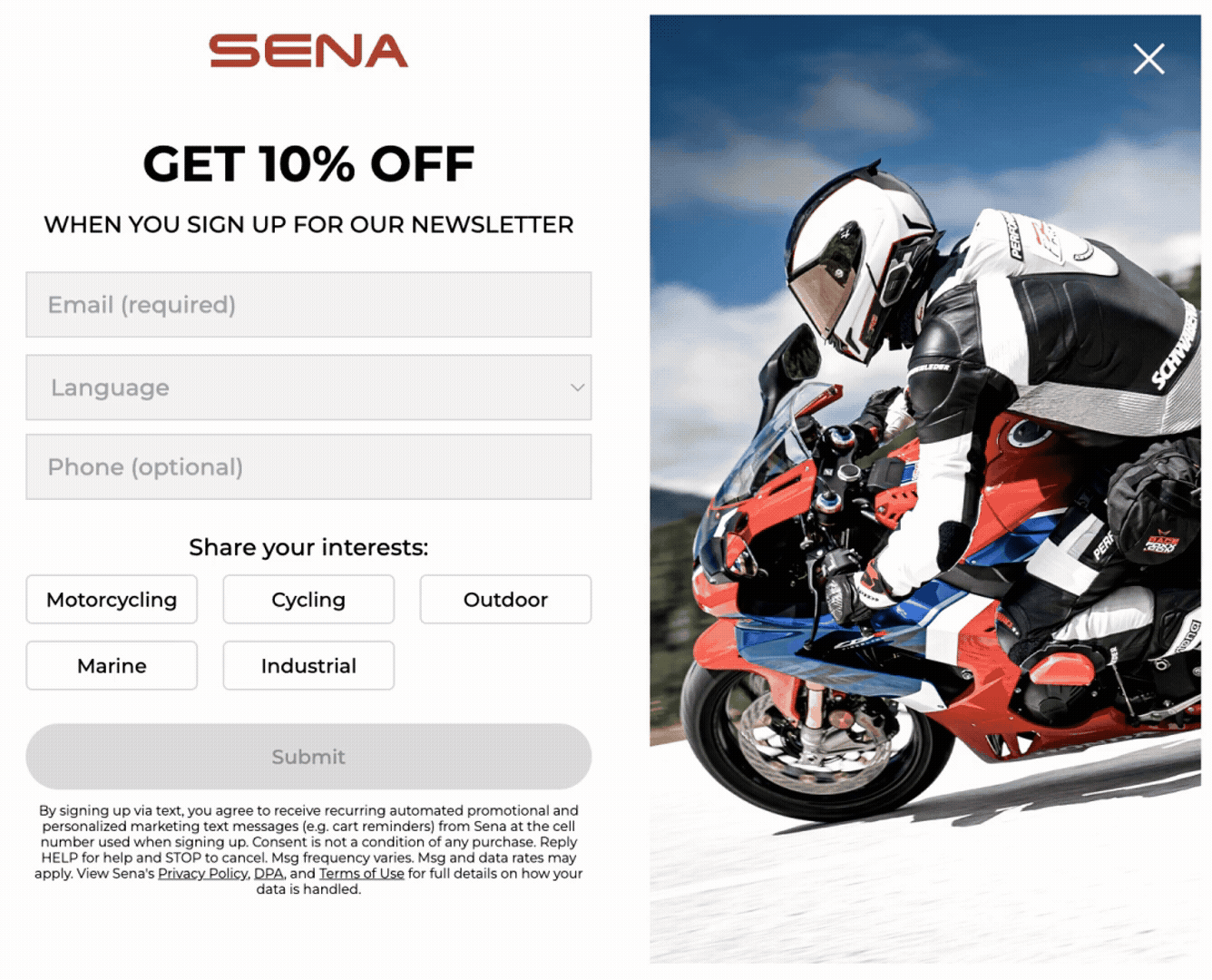 Image The popup automatically detects visitor’s preferences, displaying content in their native language while routing them to the correct regional email list