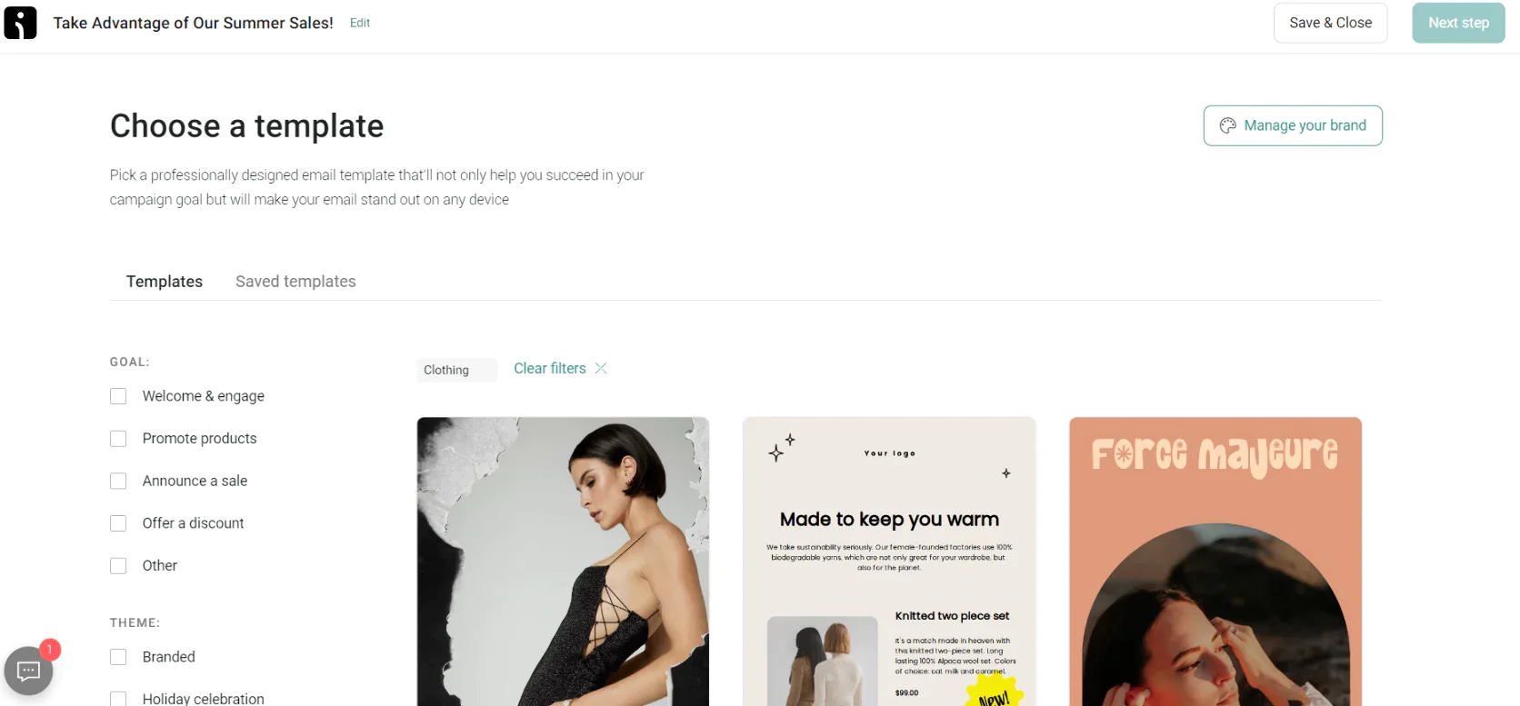 Image Omnisend’s email templates
