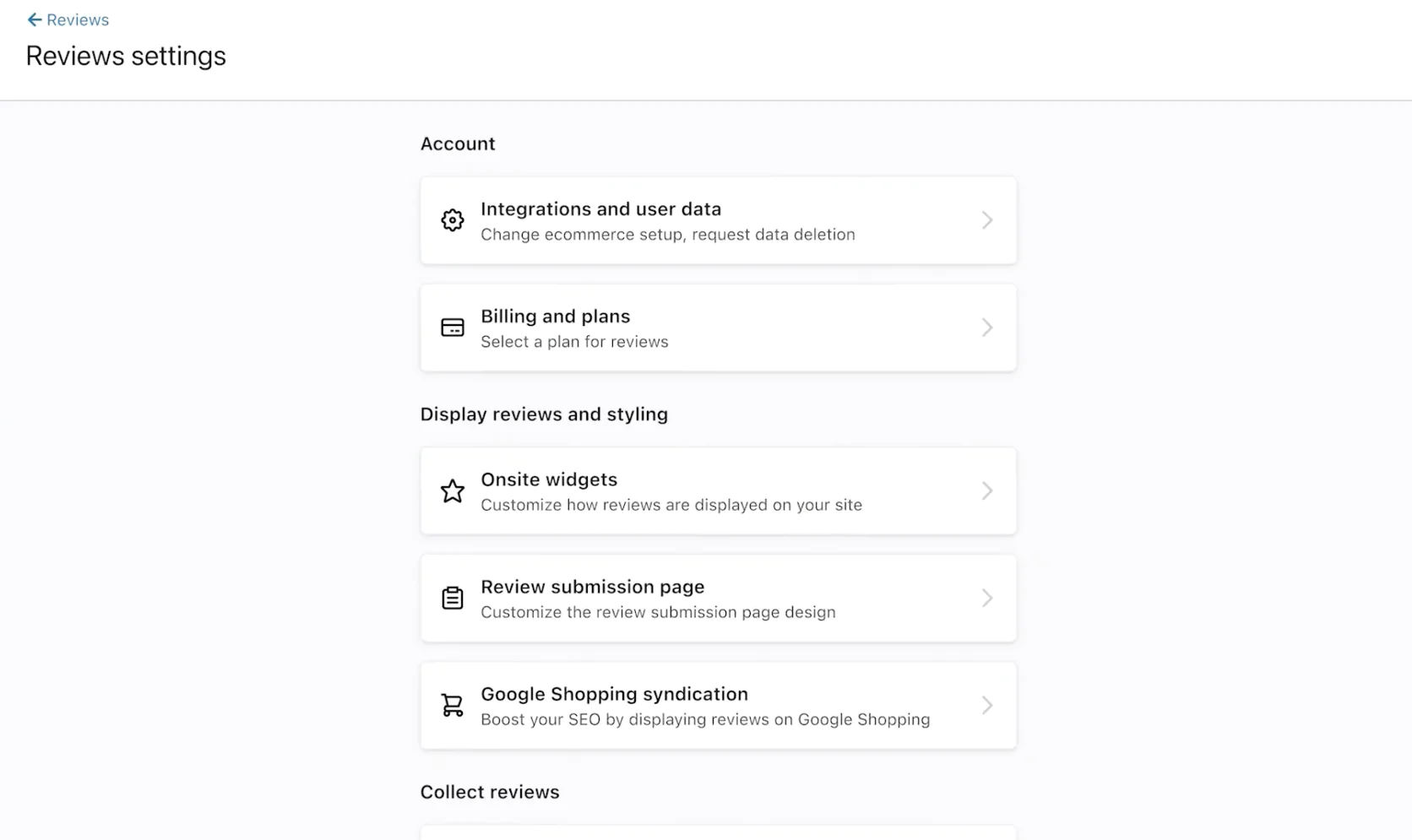 Klaviyo’s review settings