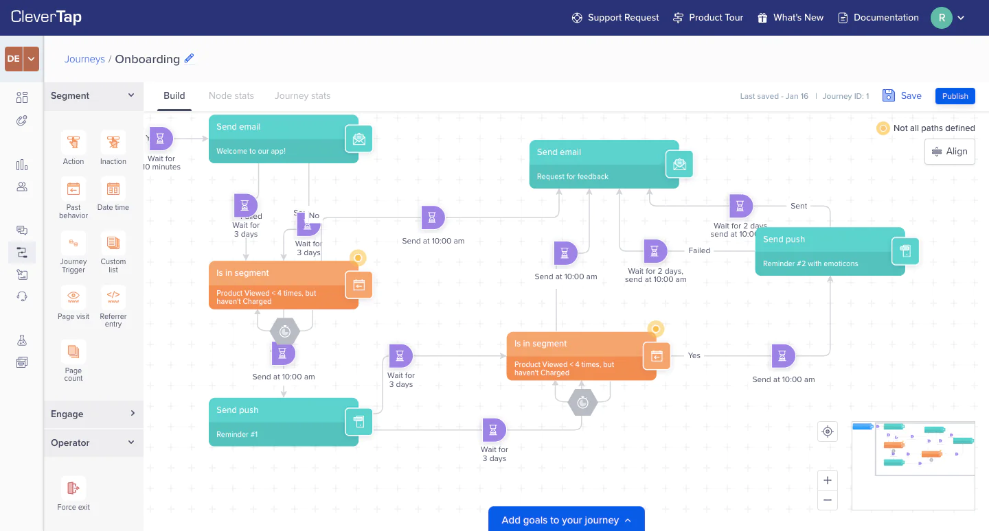 Image CleverTap’s flow builder