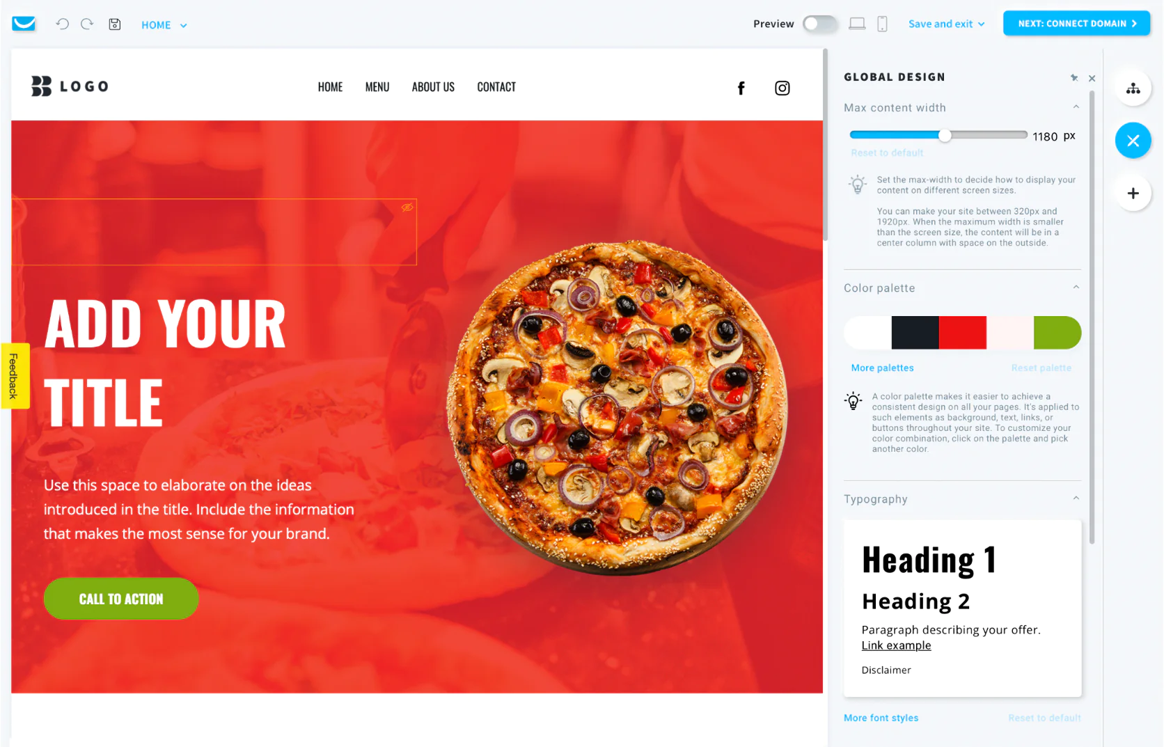 GetResponse’s website builder