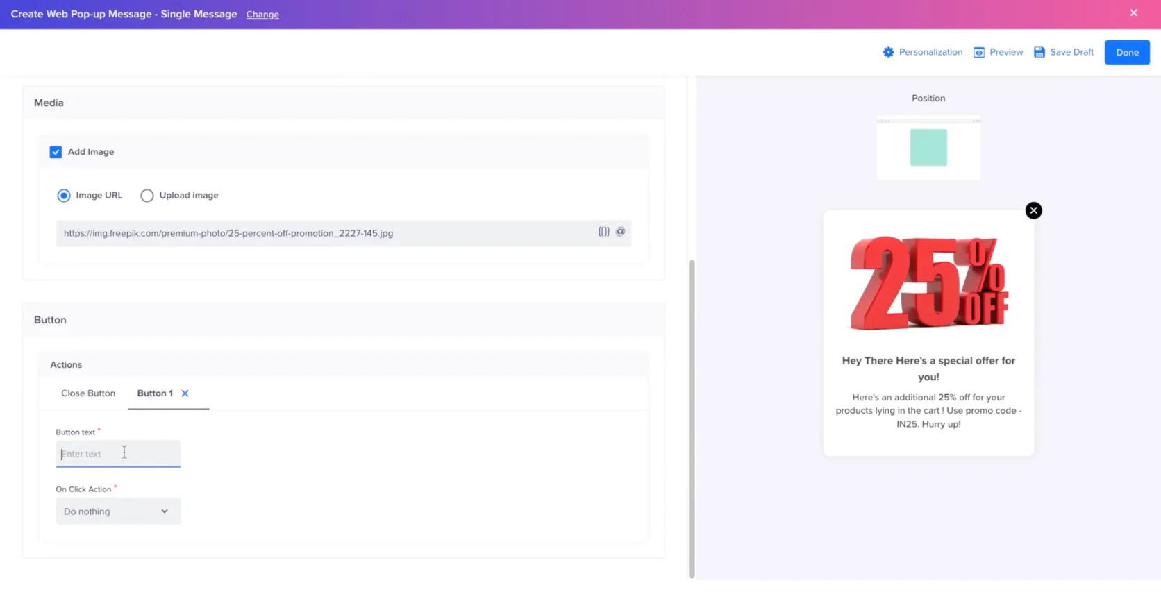 Creating a pop-up in CleverTap