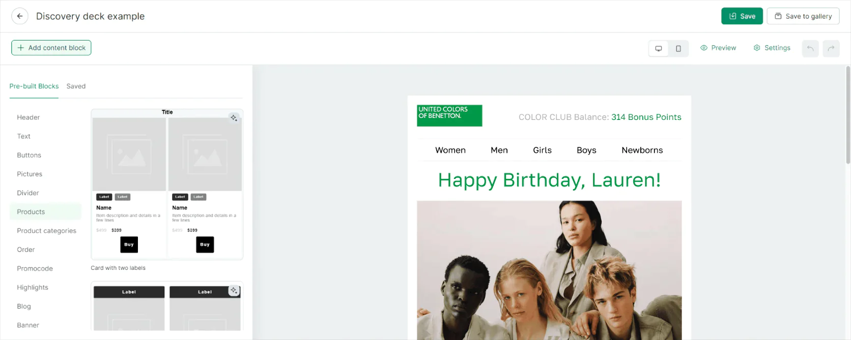 Image Maestra’s visual email composer