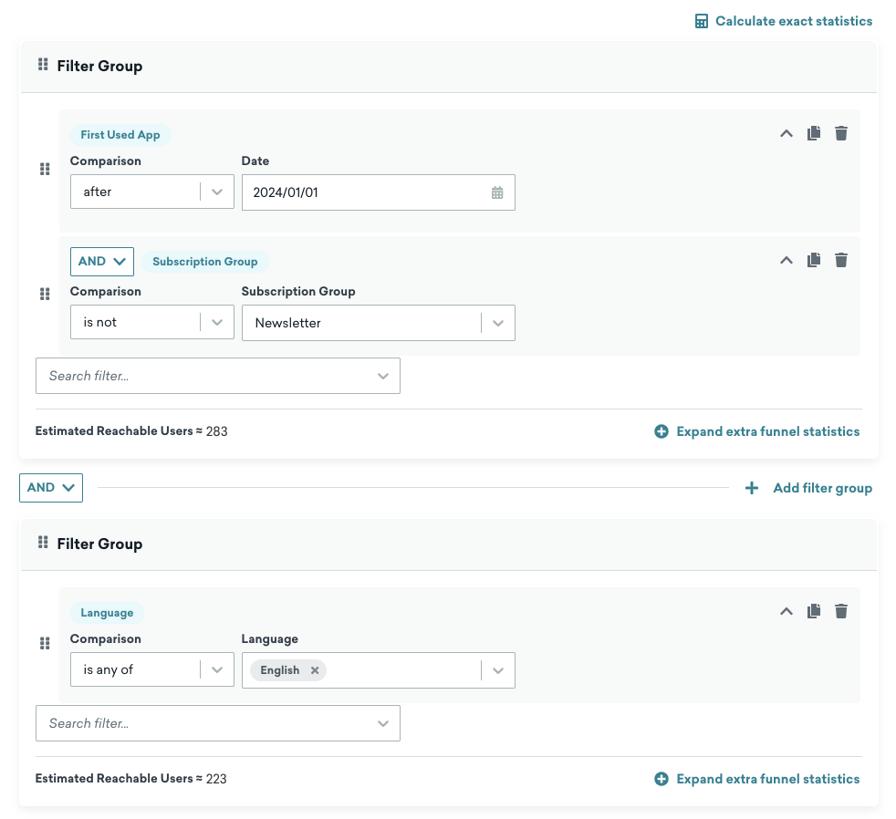 Creating a segment in Braze