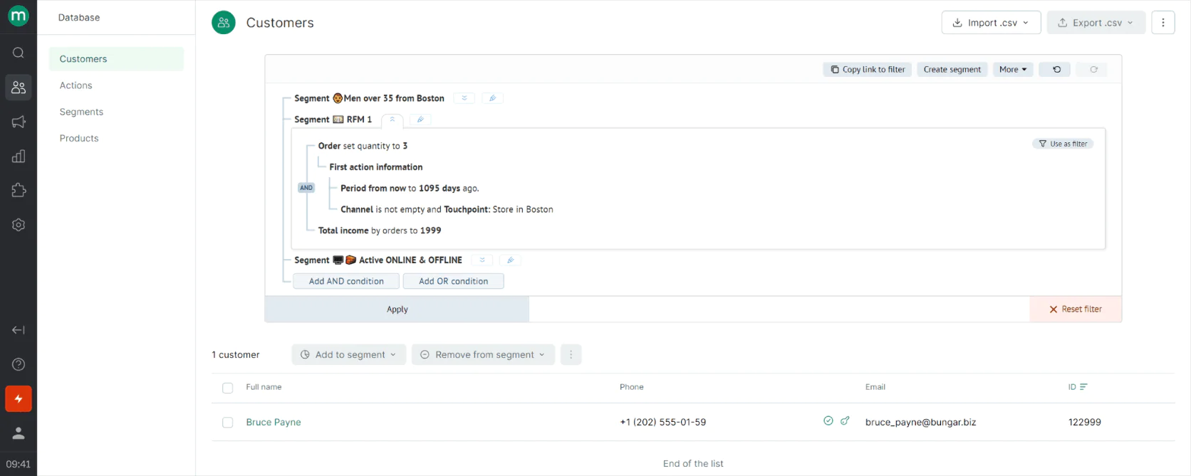 Maestra: user segmentation