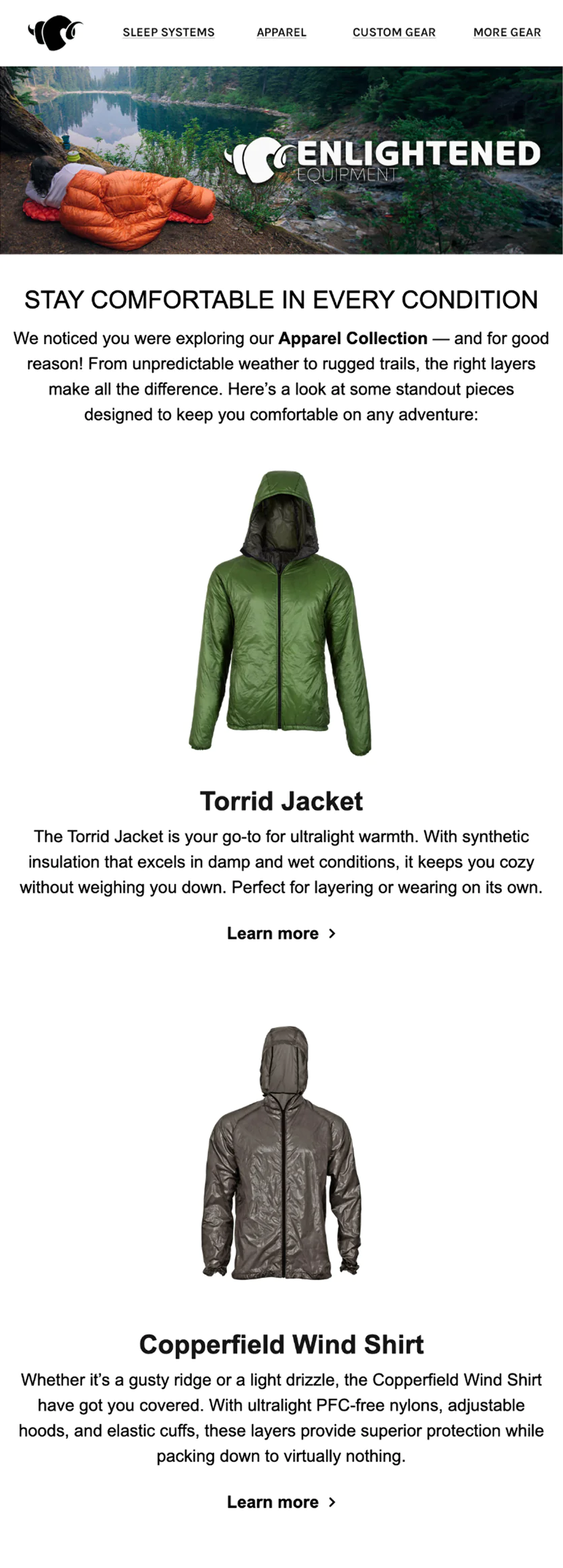 …and for apparel browsers